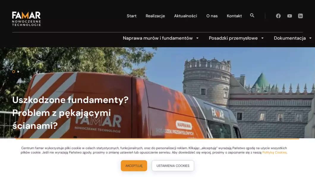 Naprawa fundamentów, murów, posadzek Famar